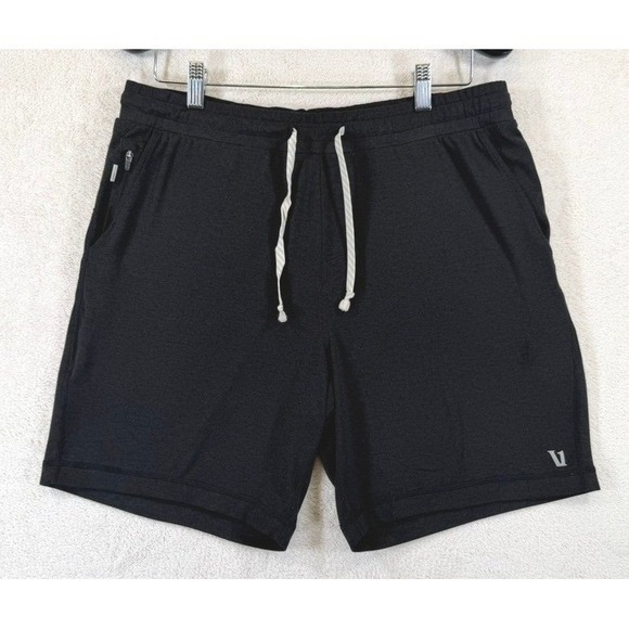 Vuori Other - Vuori Mens Ponto Short Black Heather Athletic Lounge GYM Shorts Size L V344